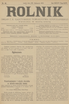 Rolnik : organ c. k. galicyjskiego Towarzystwa gospodarskiego. R.34, T.64, 1901, nr 48