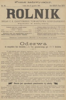 Rolnik : organ c. k. galicyjskiego Towarzystwa gospodarskiego. R.34, T.64, 1901, nr 49
