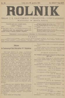 Rolnik : organ c. k. galicyjskiego Towarzystwa gospodarskiego. R.34, T.64, 1901, nr 53