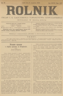 Rolnik : organ c. k. galicyjskiego Towarzystwa gospodarskiego. R.35, T.65, 1902, nr 36