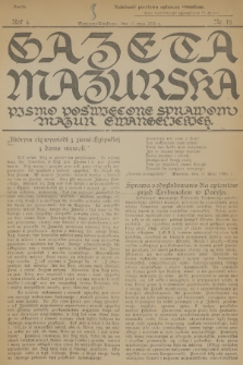 Gazeta Mazurska : pismo poświęcone sprawom Mazur ewangelickich. R.4, 1925, nr 19
