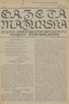 Gazeta Mazurska : pismo poświęcone sprawom Mazur ewangelickich. R.4, 1925, nr 27-28