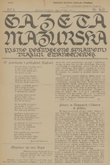Gazeta Mazurska : pismo poświęcone sprawom Mazur ewangelickich. R.4, 1925, nr 31-32
