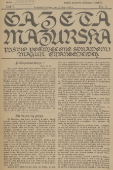 Gazeta Mazurska : pismo poświęcone sprawom Mazur ewangelickich. R.8, 1929, nr 7