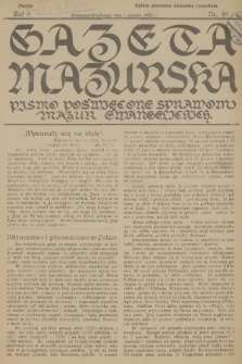 Gazeta Mazurska : pismo poświęcone sprawom Mazur ewangelickich. R.8, 1929, nr 48