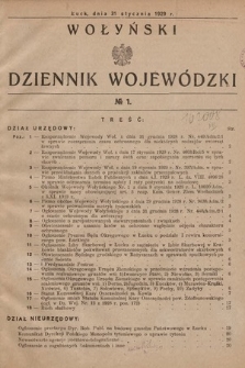 Wołyński Dziennik Wojewódzki. 1929, nr 1