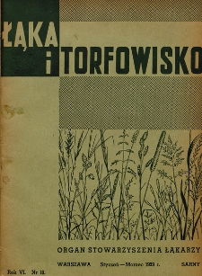 Łąka i Torfowisko = (Meadow a. Peat-Bog) : kwartalnik. 1939, nr 18