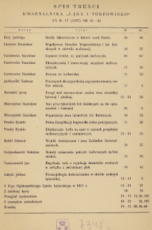 Łąka i Torfowisko = (Meadow a. Peat-Bog) : kwartalnik. 1937, Spis treści