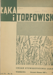 Łąka i Torfowisko = (Meadow a. Peat-Bog) : kwartalnik. 1937, nr 10