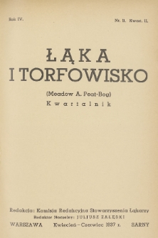 Łąka i Torfowisko = (Meadow a. Peat-Bog) : kwartalnik. 1937, nr 11