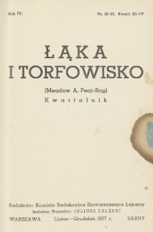 Łąka i Torfowisko = (Meadow a. Peat-Bog) : kwartalnik. 1937, nr 12-13