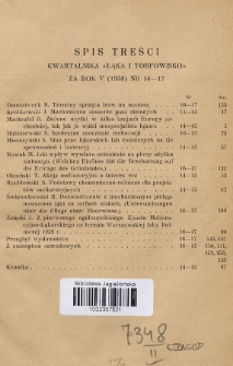 Łąka i Torfowisko = (Meadow a. Peat-Bog) : kwartalnik. 1938, Spis treści