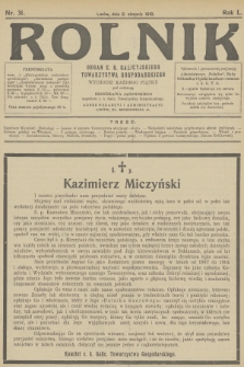 Rolnik : organ c. k. Galicyjskiego Towarzystwa Gospodarskiego. R.50, T.92, 1918, nr 31