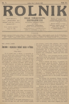 Rolnik: organ Towarzystwa Gospodarskiego. R.51, T.93, 1919, nr 5
