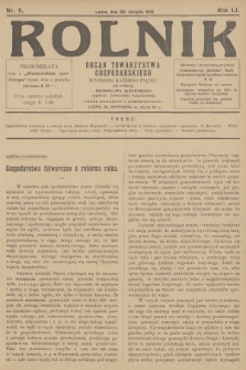 Rolnik: organ Towarzystwa Gospodarskiego. R.51, T.93, 1919, nr 9