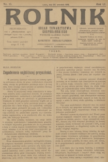 Rolnik: organ Towarzystwa Gospodarskiego. R.51, T.93, 1919, nr 13