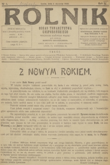 Rolnik: organ Towarzystwa Gospodarskiego. R.52, T.94, 1920, nr 1