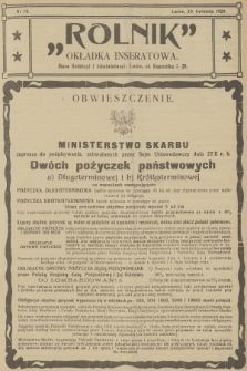 Rolnik: organ Towarzystwa Gospodarskiego. R.52, T.94, 1920, nr 18