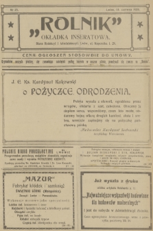 Rolnik: organ Towarzystwa Gospodarskiego. R.52, T.94, 1920, nr 25