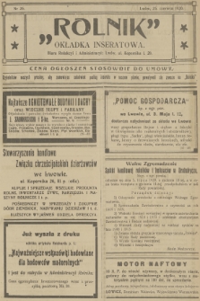 Rolnik: organ Towarzystwa Gospodarskiego. R.52, T.94, 1920, nr 26