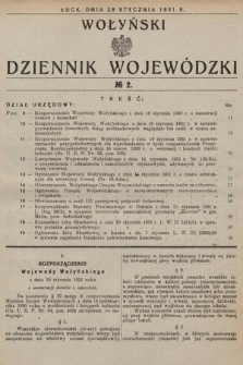 Wołyński Dziennik Wojewódzki. 1931, nr 2