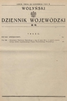 Wołyński Dziennik Wojewódzki. 1931, nr 10