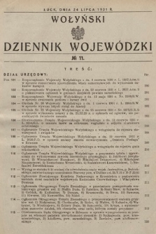 Wołyński Dziennik Wojewódzki. 1931, nr 11