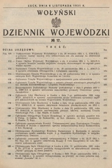Wołyński Dziennik Wojewódzki. 1931, nr 17