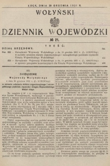 Wołyński Dziennik Wojewódzki. 1931, nr 21