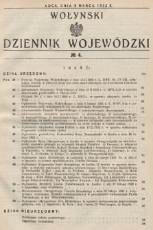 Wołyński Dziennik Wojewódzki. 1932, nr 4