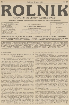 Rolnik : tygodnik rolniczy ilustrowany poświęcony sprawom gospodarstwa wiejskiego z jego wszelkimi gałęziami. R.60, 1928, nr 7