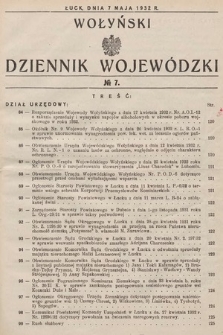 Wołyński Dziennik Wojewódzki. 1932, nr 7