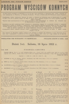 Program Wyścigów Konnych. 1953, nr 20