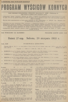 Program Wyścigów Konnych. 1953, nr 37