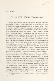 Higiena Psychiczna : organ Polskiej Ligi Higieny Psychicznej oraz Zakładów Poznańskiego Samorządu Wojewódzkiego. 1936, nr 4-7