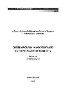 Journal of Entrepreneurship, Management and Innovation : JEMI : a quarterly journal of Nowy Sacz School of Business - National-Louis University. Vol. 8, 2012, iss. 4