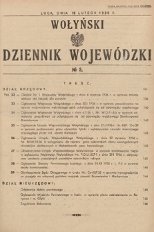Wołyński Dziennik Wojewódzki. 1936, nr 5