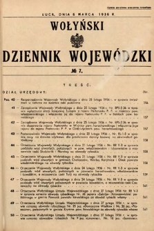 Wołyński Dziennik Wojewódzki. 1936, nr 7