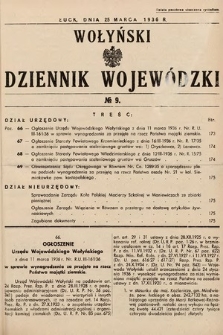 Wołyński Dziennik Wojewódzki. 1936, nr 9