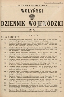 Wołyński Dziennik Wojewódzki. 1936, nr 16