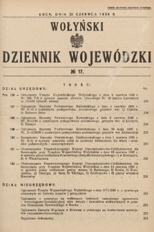 Wołyński Dziennik Wojewódzki. 1936, nr 17
