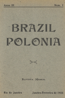 Brazil-Polonia : revista mensal. 1923, nr 1