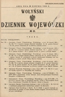 Wołyński Dziennik Wojewódzki. 1936, nr 22