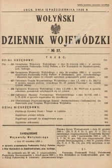 Wołyński Dziennik Wojewódzki. 1936, nr 27