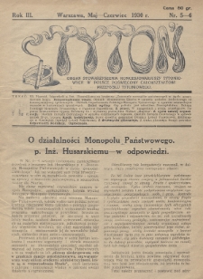 Tytoń : organ Stowarzyszenia Koncesjonariuszy Tytoniowych w Polsce poświęcony całokształtowi przemysłu tytoniowego. 1930, nr 5-6