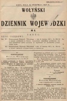 Wołyński Dziennik Wojewódzki. 1937, nr 8