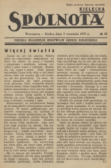 Spólnota Kielecka : pisemko spółdzielni spożywców okręgu kieleckiego. 1933, nr 17