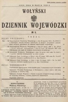 Wołyński Dziennik Wojewódzki. 1938, nr 5