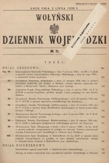 Wołyński Dziennik Wojewódzki. 1938, nr 11