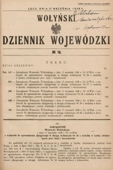 Wołyński Dziennik Wojewódzki. 1938, nr 16